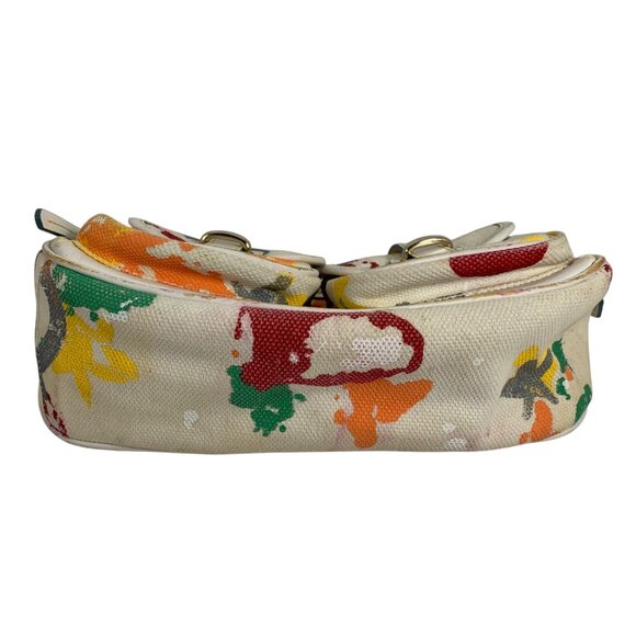 HTF Vintage DOONEY BOURKE Double Pocket Front Graffiti Shoulder Bag + Charm - Picture 6 of 16